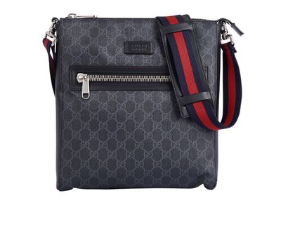 GG Messenger, &pound;450, Handbags, Black/Grey, Coated Canvas, Front view